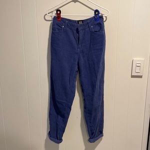 Size 25 blue corduroy BDG high rise mom jeans.